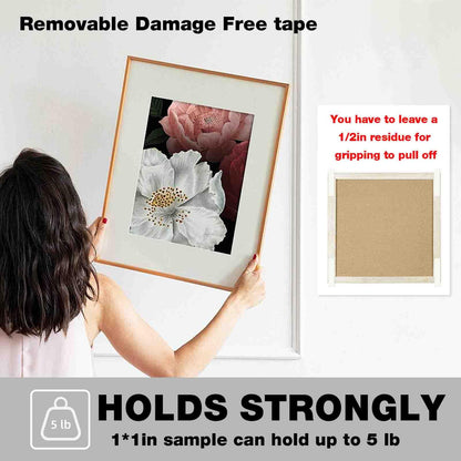 Hasaky Removable Double Sided Tape 40pcs, Picutre Hanging Strips Damage Free,Heavy Duty Mounting Tape Wall Adhesive Strips for Poster Carpet Rug Art Craft Scrapbook