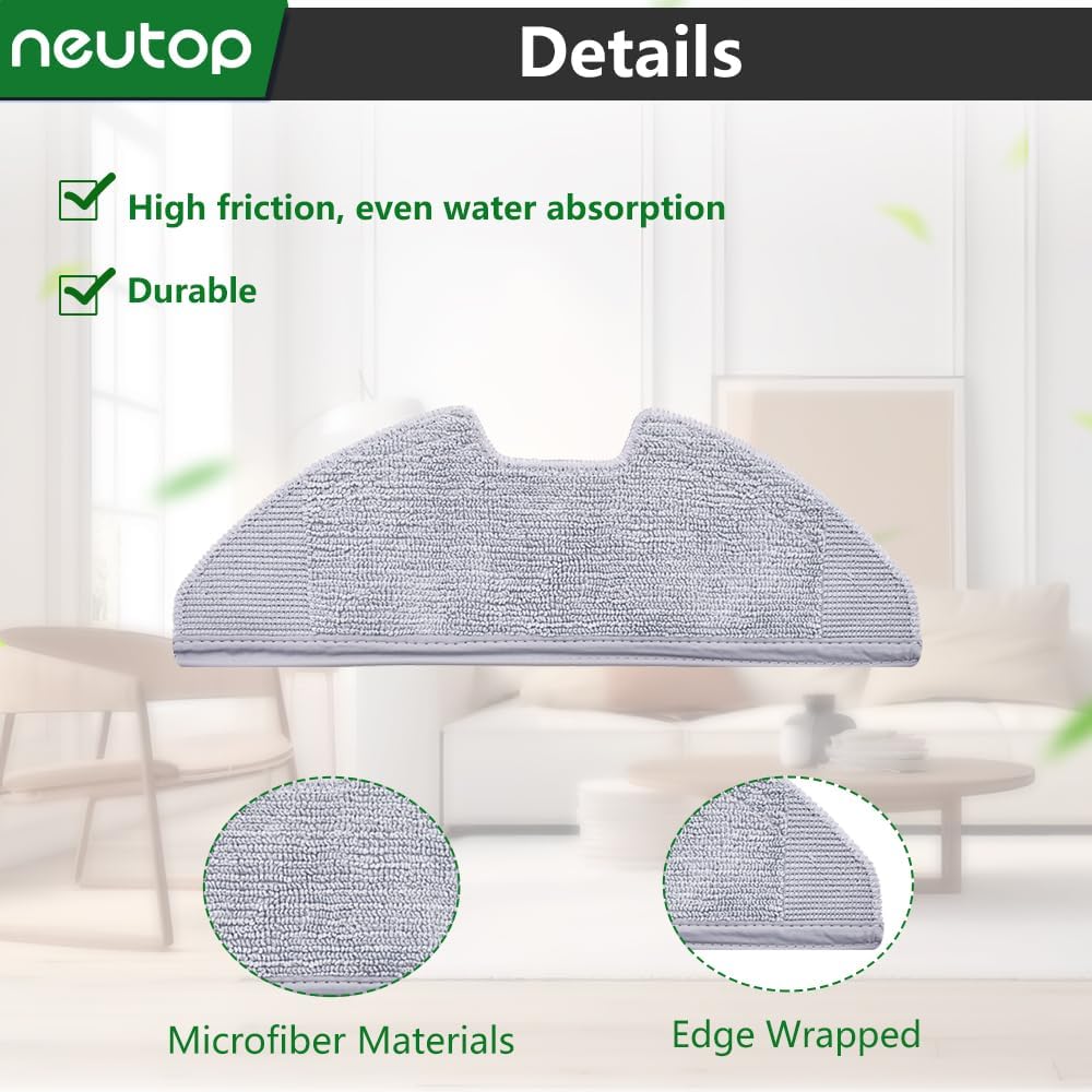 neutop Replacement Washable Mopping Cloth Mop Pads for eufy RoboVac G30 Hybrid, 6-Pack