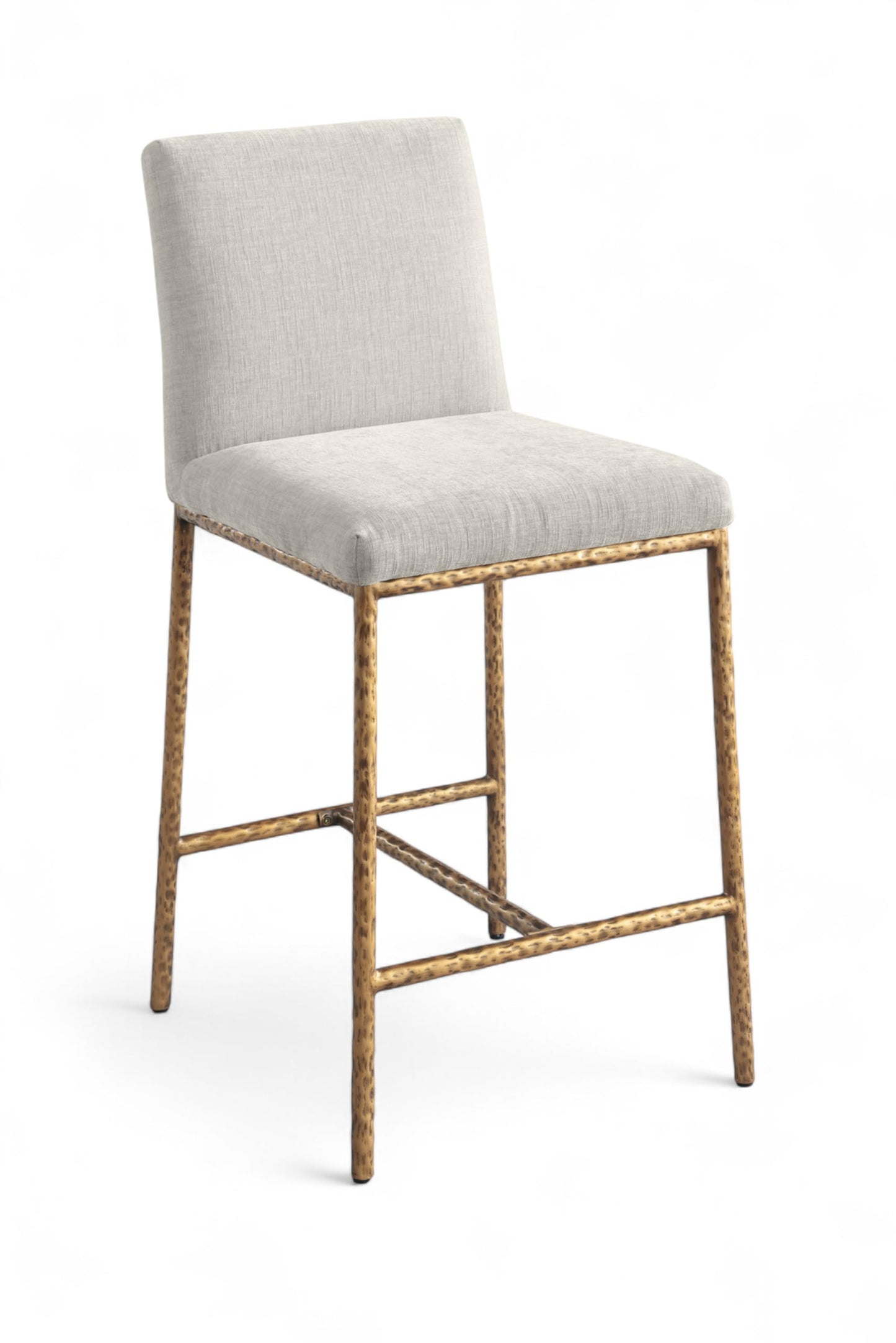 Meridian Furniture Reeves Cream Chenille Upholstered Counter Stool (Set of 2)