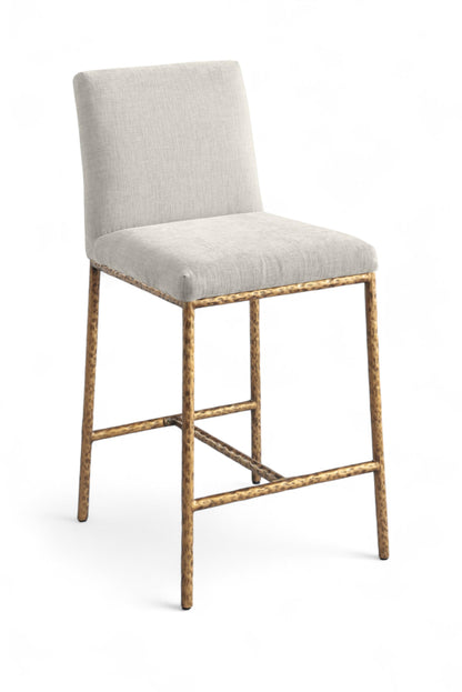 Meridian Furniture Reeves Cream Chenille Upholstered Counter Stool (Set of 2)