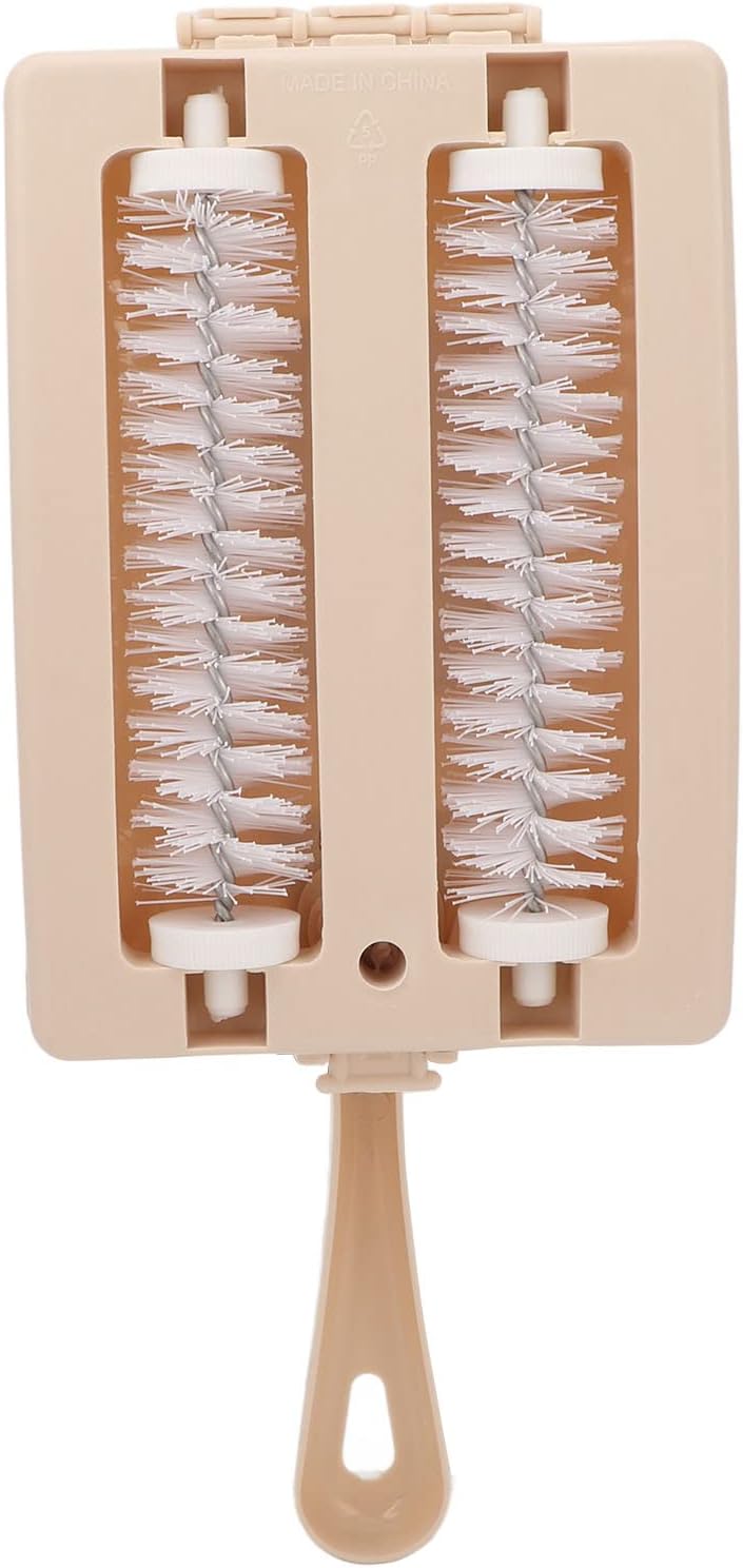 Handheld Carpet Debris Sweeper Brush with Double Rollers, Dust Cleansing Brush for Bed Sofa Furniture Clothes