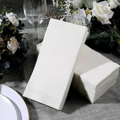 200 Pack Disposable Guest Towels White Dinner Napkins - VALUE SIZE - Elegant, Super Soft & Absorbent - Dining
