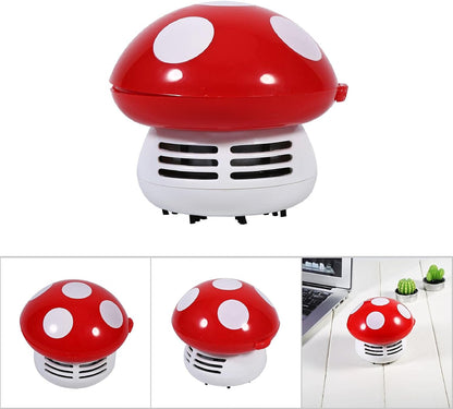 TOPINCN Mushroom Desktop Vacuum Cleaner, Cute Mini Mushroom Shape Dust Vacuum for Home, School, and Office (Red)