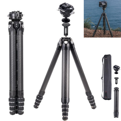 Falcam F38 Pro TreeRoot Quicklock Travel Camera Tripod, 61" Carbon Fiber Portable DSLR Professional Camera Stand Photography Panoramic Pan Tilt Stand for Sony for Canon for Fuji Carry Strap Holes