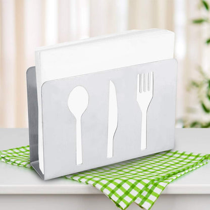 Fdit Stainless Steel Napkin Holder, Decorative Paper Cocktail Rack for Kitchen Countertops, Dinner Tables Organizer