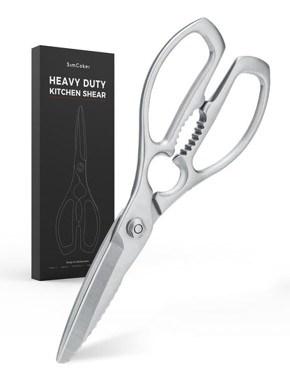 SimCoker Kitchen Scissors, Forged Stainless Steel Heavy Duty Kitchen Shears, Dishwasher Safe Cooking Scissors for Meat, Poultry & Vegetables
