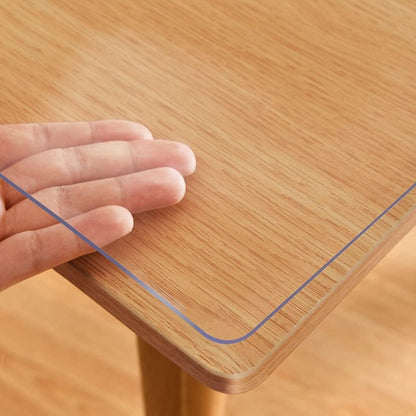 VeeCano 18X48 Inch 1.5mm Thick Multisize Clear PVC Table Cover Blotter Protector Rectangular Plastic Tablecloths Desk