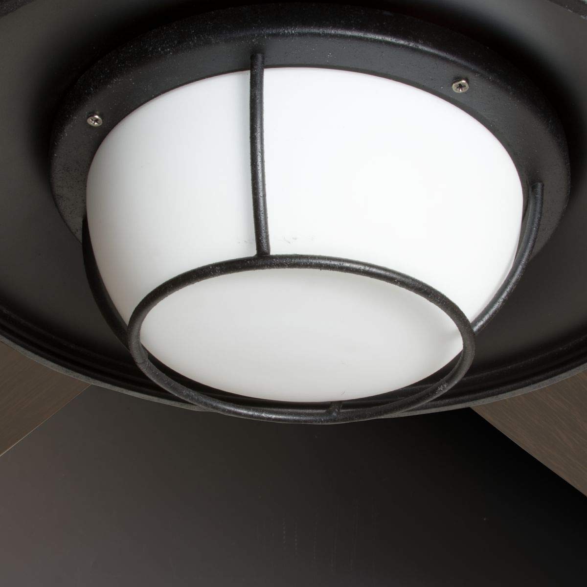 Progress Lighting P2564-8030K Protruding Mount, 5 Toasted Oak Blades Ceiling fan with 18 watts light, Forged Black