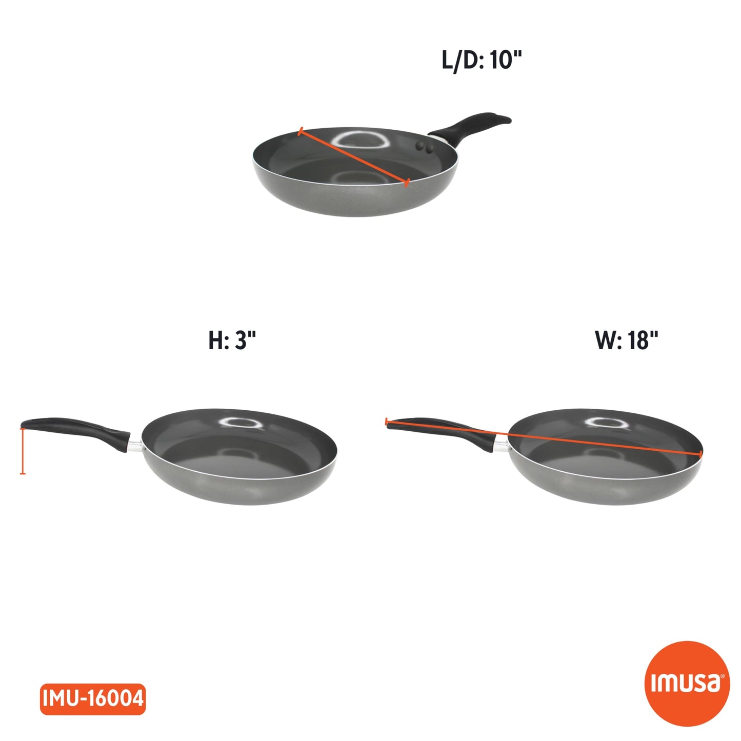 IMUSA 10-Inch PFAS Free Ceramic Nonstick Fry Pan, Gray Aluminum Skillet for Sautéing, Stir Frying & Everyday Cooking
