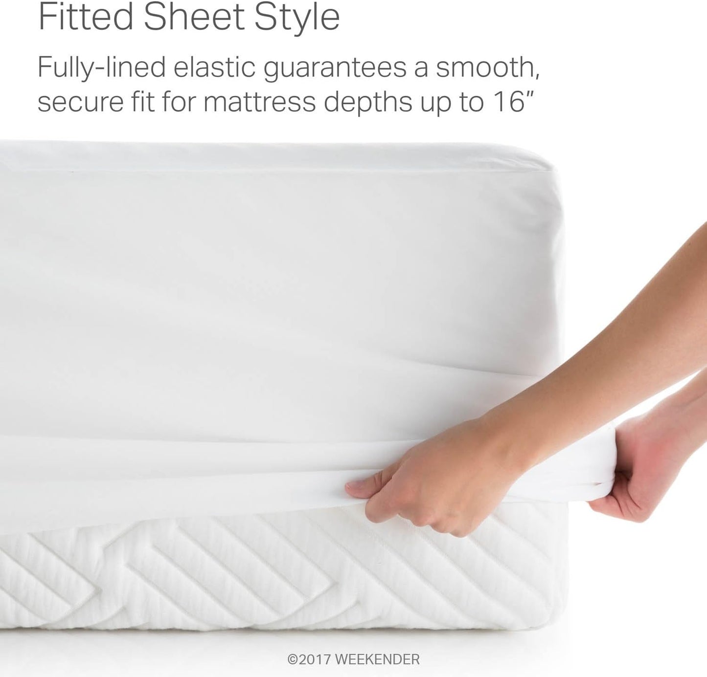 WEEKENDER Premium Commercial-Grade Waterproof Mattress Protector, Full XL, High Heat Dryer Proof, White