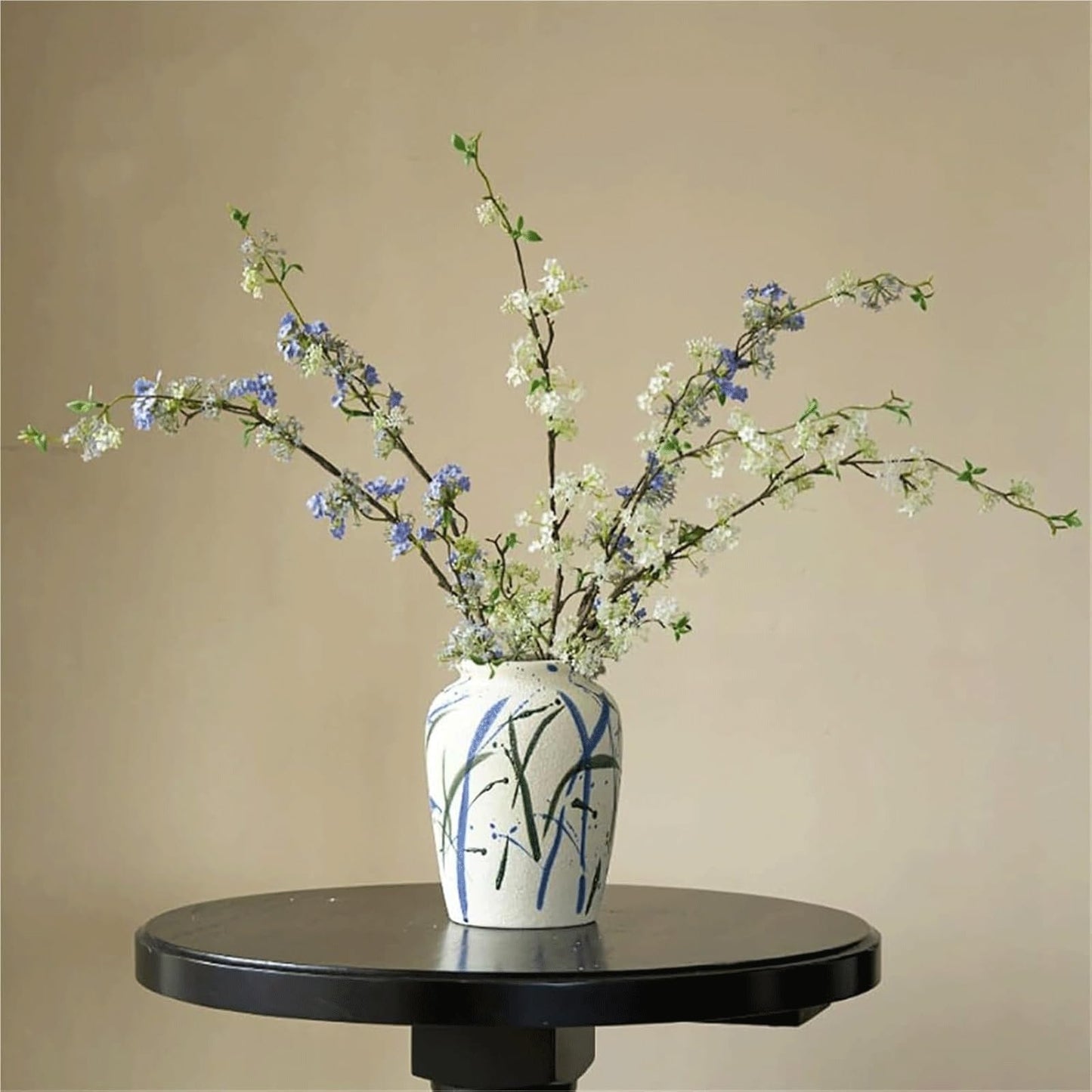 Ginger Jar Vases for Centerpieces Vase Vintage Vase Handpainted Farmhouse Rustic Handcrafted Pottery Vases 9.5x8.3 Inches Flower Vase
