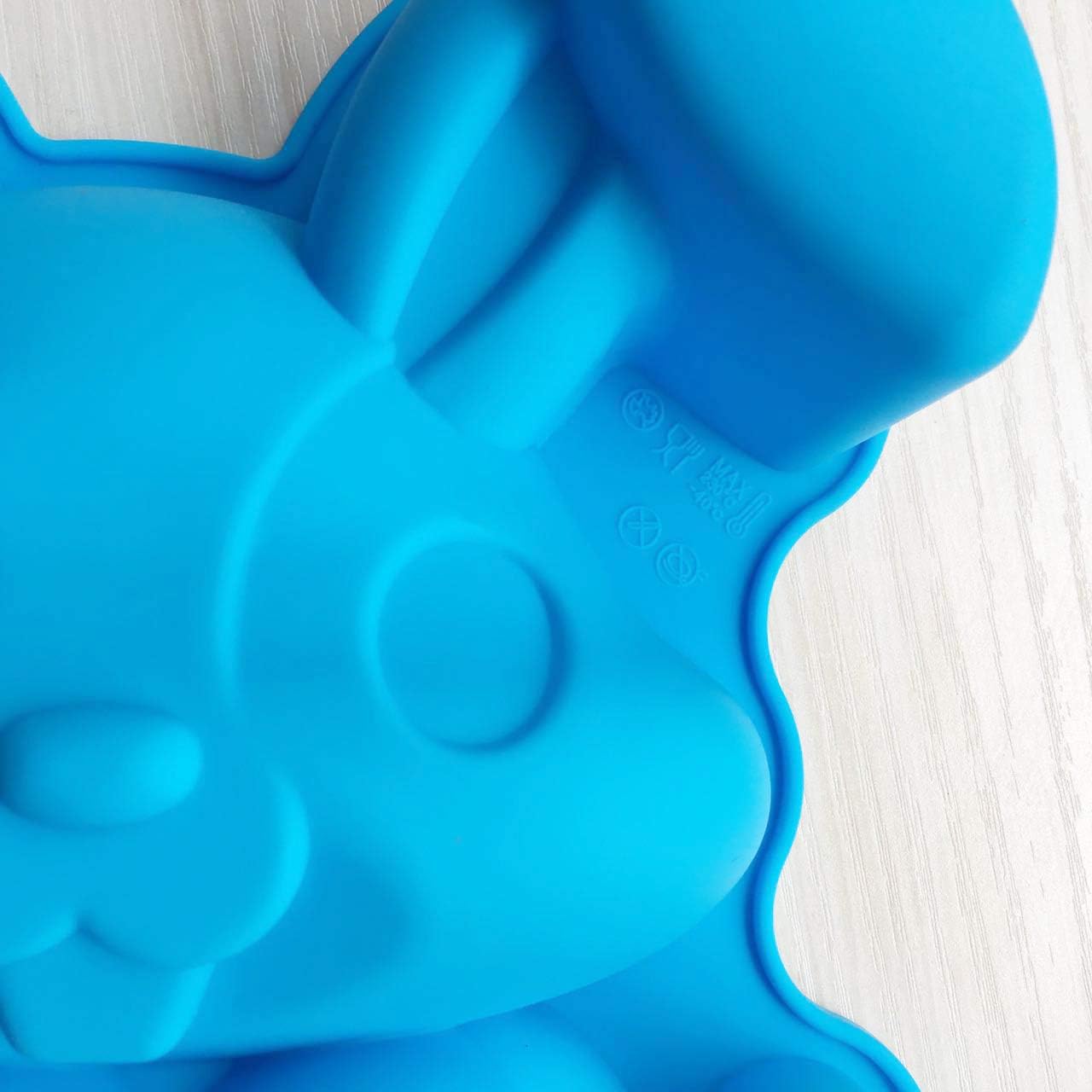Bunny Holding Egg Cake Pan, BPA Free, Non-Stick Rabbit Silicone Bakeware Mold for Easter Cake
