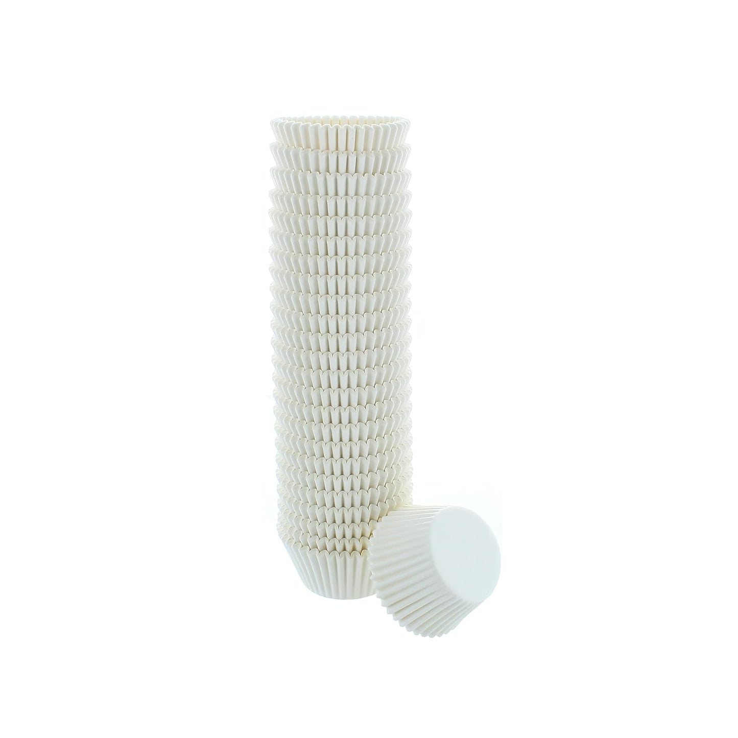 Bakery Crafts White Mini Baking Cups, 1.2" Cupcake Cases, Greaseproof Paper Liners for Mini Muffins, Pack of 500