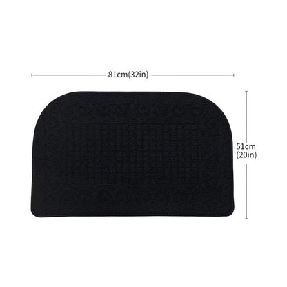 COSY HOMEER 32X20 Inch Anti Fatigue Kitchen Rug Mats are Made of 100% Polypropylene Half Round Rug Cushion Specialized in Anti Slippery and Machine Washable Black(3 pcs)