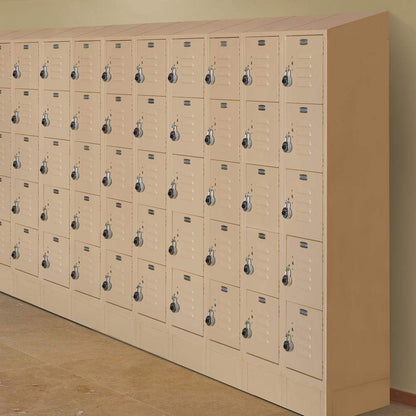 Salsbury Industries 65358TN-U Five Tier Box Style 36-Inch Wide 5-Feet High 18-Inch Deep Unassembled Standard Metal Locker, Tan Brown