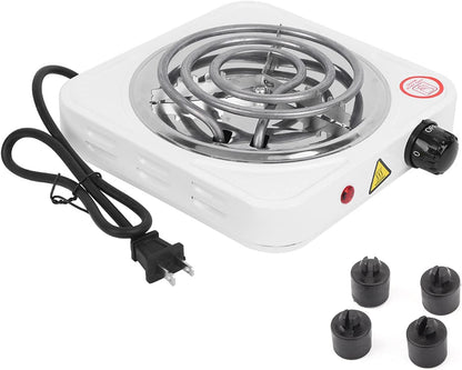 Electric Single Hot Plate Cooktop, 1000W Stainless Steel Portable Stove with Adjustable Temperature for Home Kitchen