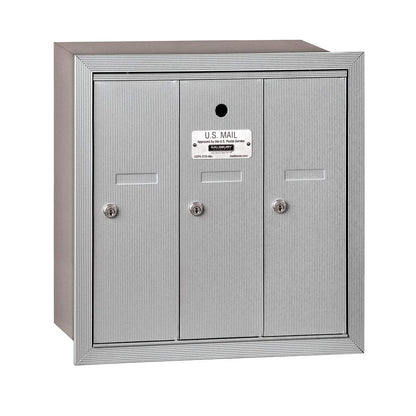 Salsbury Industries 3503ARU Recessed Mounted Vertical Mailbox with 3 Doors and USPS Access, Aluminum
