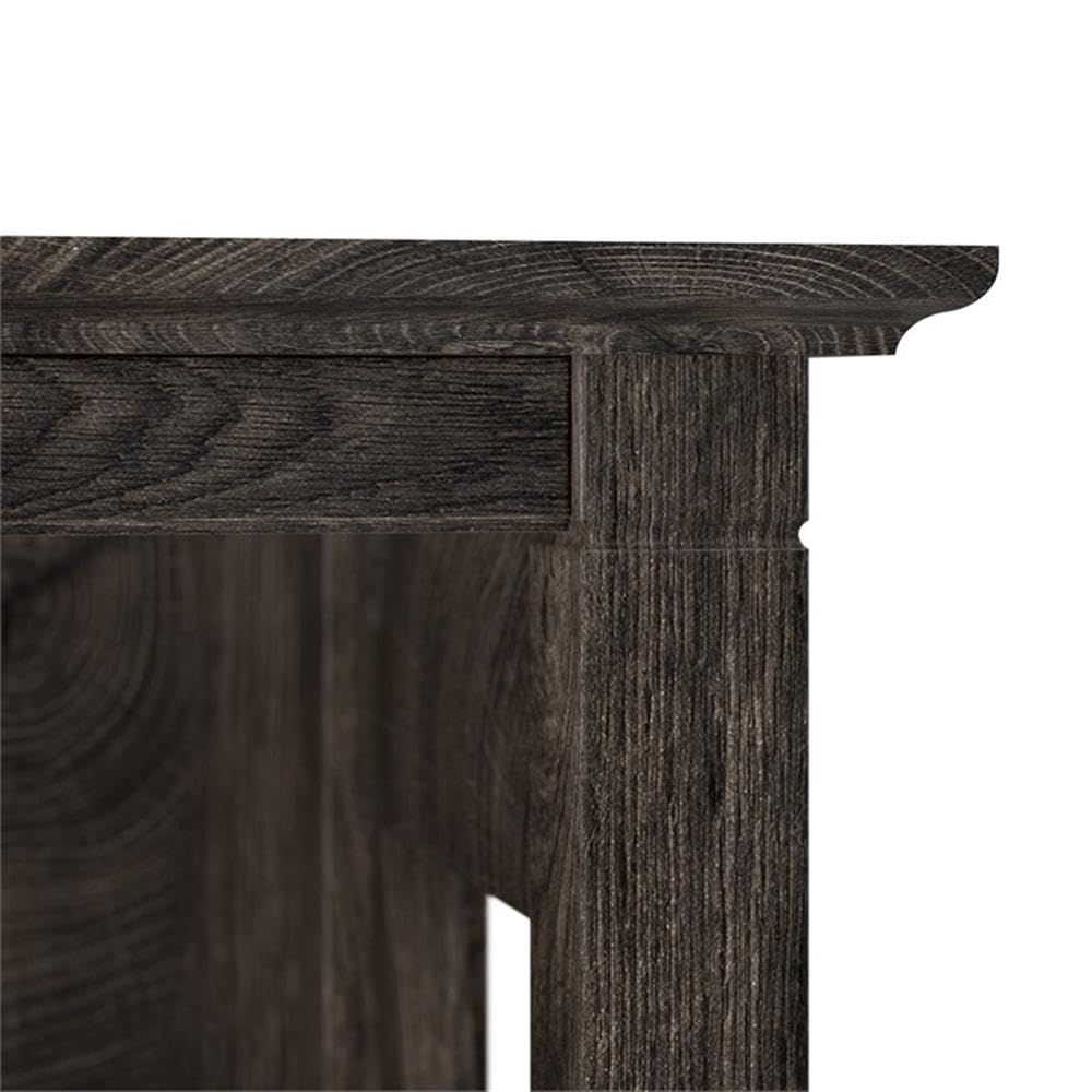 Bush Home Key West 5 Shelf Bookcase - Set of 2 | Tall Bookshelves in Dark Gray Hickory | Sturdy Display Shelves for Library, Living Room, and Home Office