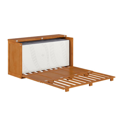 AFI Westfield Queen Murphy Bed Chest with 6-Inch Folding Mattress, Light Toffee
