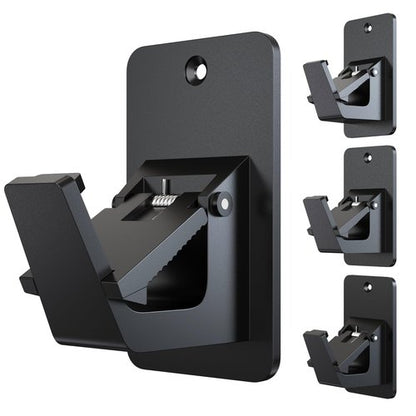 BMONATY Adhesive No Drill Curtain Rod Brackets - Heavy Duty 30LB Holders for Bathroom Bedroom Kitchen, Universal Damage-Free Window Rod Hooks with Nail-Free Installation (4PC Black)