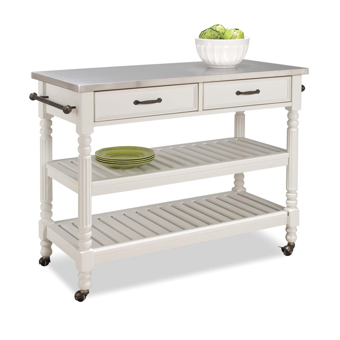 Homestyles General Line Off-White Mobile Kitchen Cart