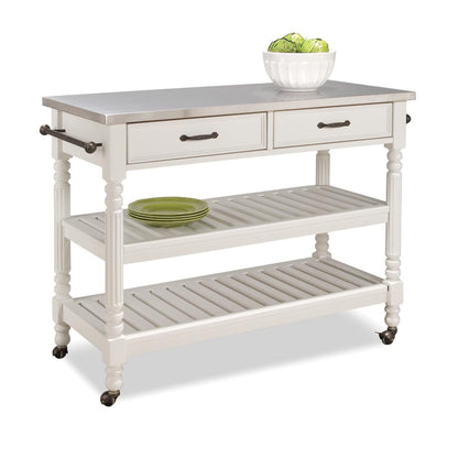 Homestyles General Line Off-White Mobile Kitchen Cart
