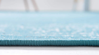 Unique Loom Aarhus Collection Vintage Border Area Rug (10' 0 x 13' 0 Rectangular, Teal/Ivory)