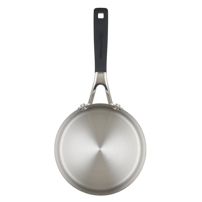 KitchenAid 71018 Stainless Steel Saucepan with Pour Spouts, 1 Quart - Brushed Stainless Steel