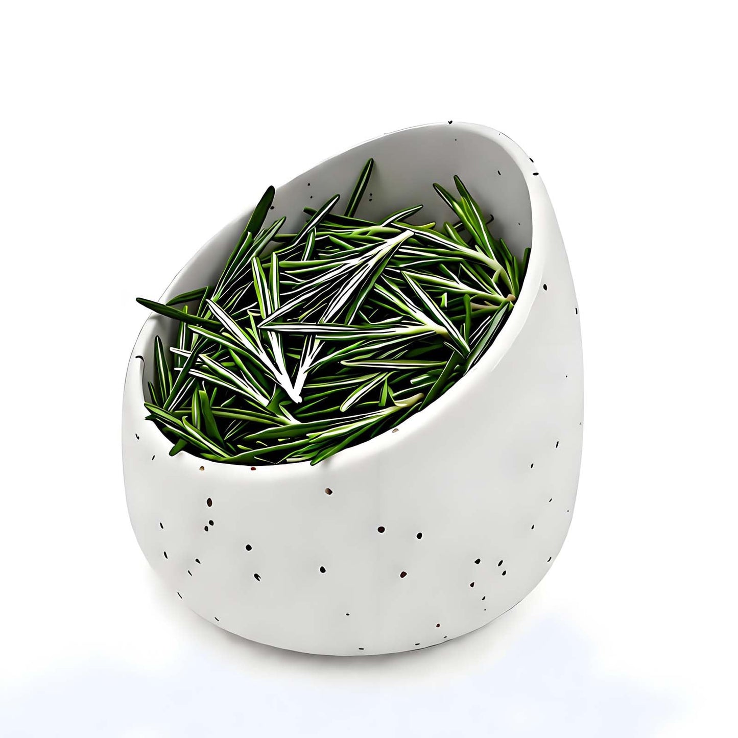 MGMGART White Ceramic Herb Stripping Bowl with Four Multi-Sized Holes -Efficient Kitchen Tool for Parsley, Basil, Rosemary, Mint, Thyme, Cilantro, Oregano - Handmade Pottery Gadget
