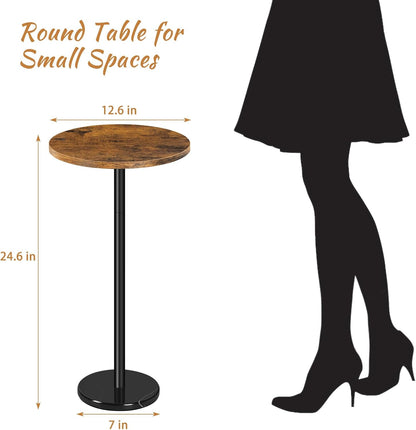 smusei Drink Table Small Side Table with Marble Base Pedestal Side Table Drink Tables for Small Spaces Round End Table