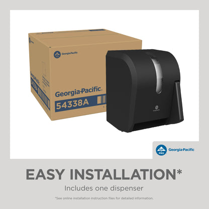 Georgia-Pacific Push Paddle Roll Paper Towel Dispenser by GP PRO, 54338A, Black