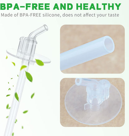 Marbe Replacement Straws for Thermos Funtainer 12 Ounce Bottle, 3 Pieces Straw Cleaning Brushes