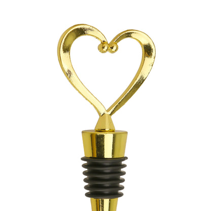 Marsrut (20PCS) Heart-Shaped Bottle Stoppers, 4.1"" Long, For Wine & Beverage in Stainless Steel, Love Elegant Design for Guests (Gold Color), Normal, heart-bottle-stoppers-140324