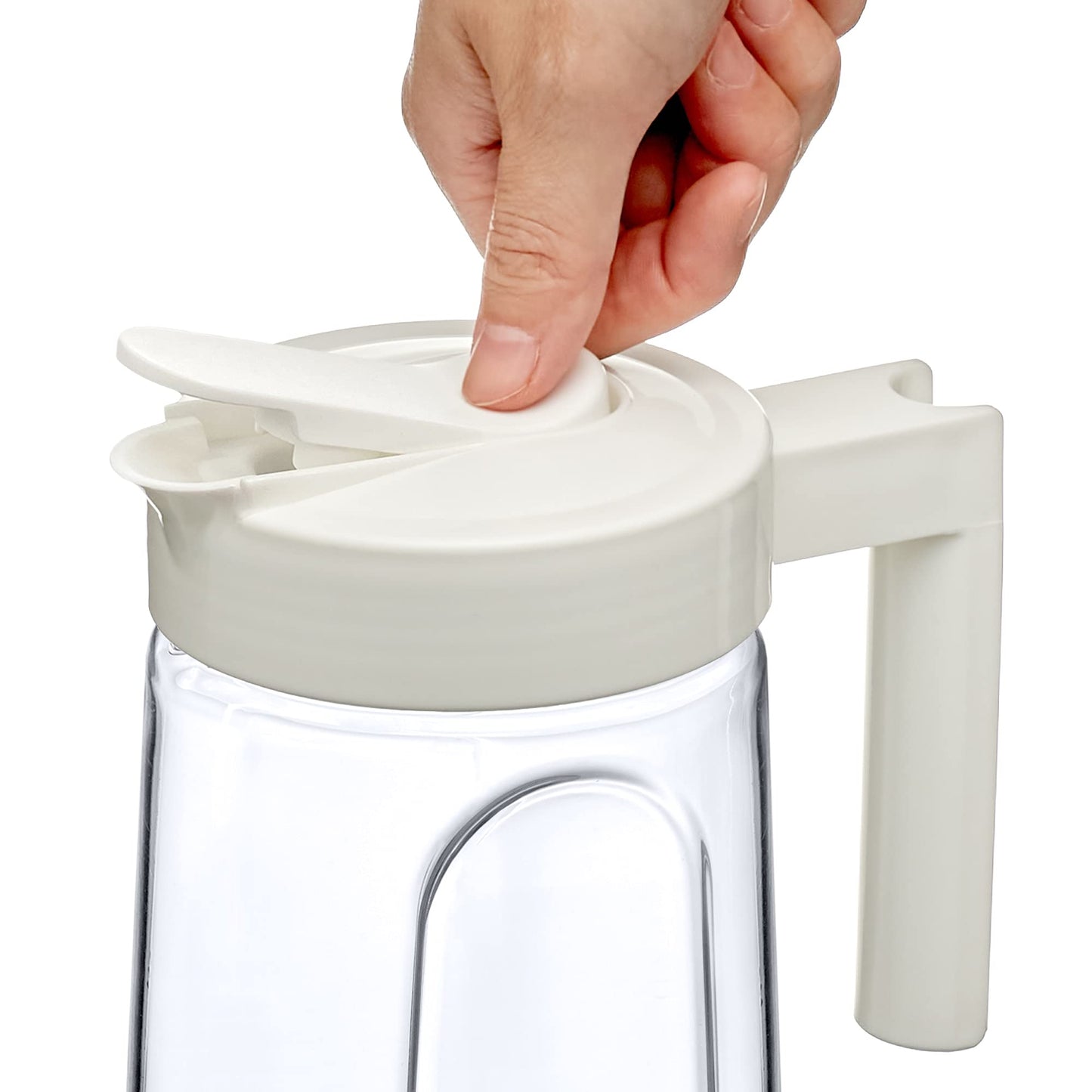 Amazing Abby - Slim - Tritan Pitcher (64 oz), Unbreakable Plastic Water Pitcher with Lid, BPA-Free, Heat-Resistant, Dishwasher-Safe, Great for Both Iced and Hot Drinks, Indoors and Outdoors, Black