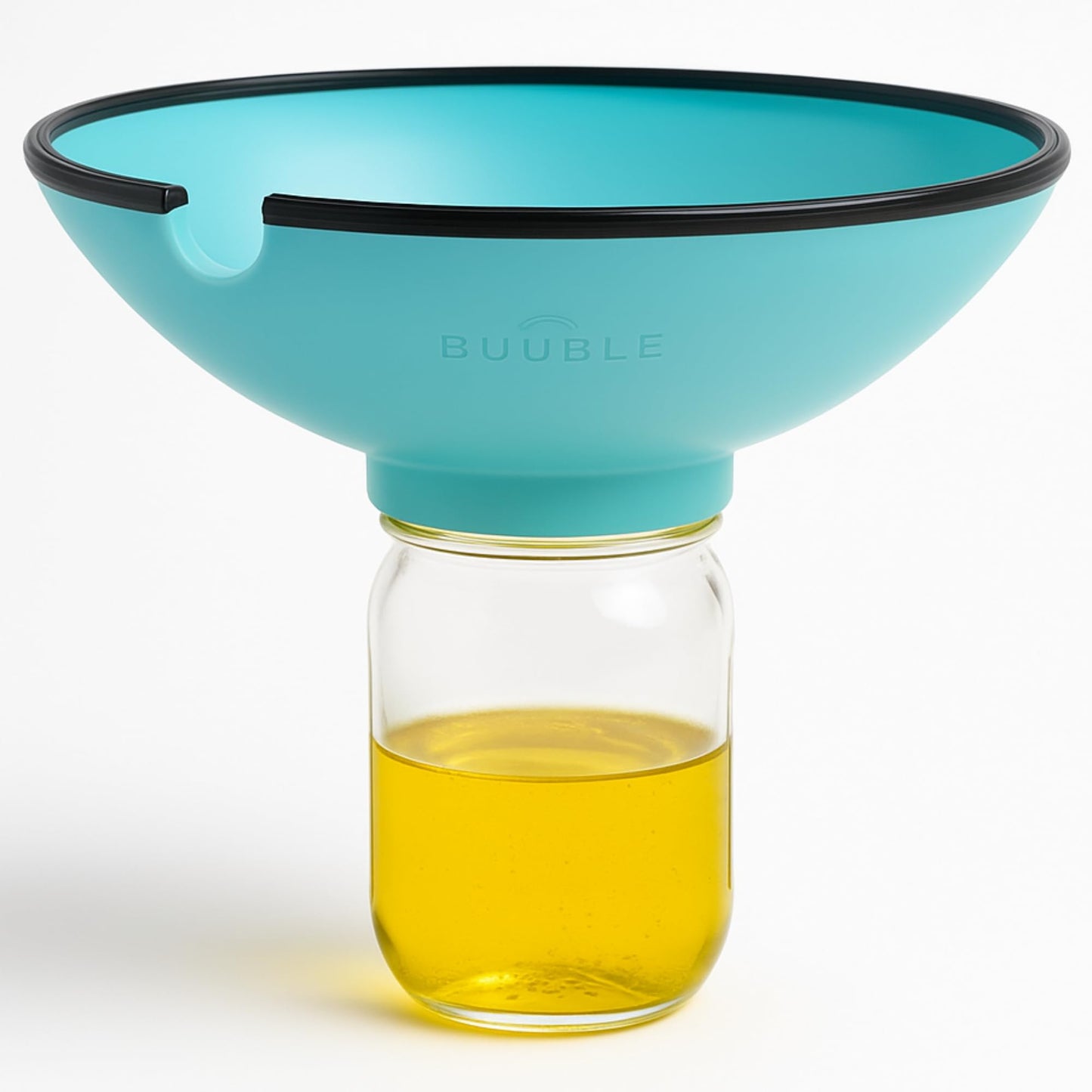 BUUBLE Ultimate Grease Drainer & Food Strainer (Aqua) Premium Heat-Resistant Silicone Colander for Bacon, Ground Beef, Pasta & Veggies; Fits Pans, Cans & Jars; Dishwasher Safe
