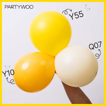 PartyWoo Yellow Balloons - 101pcs 12 Inch Latex Helium Balloons for Birthday & Baby Shower Decor