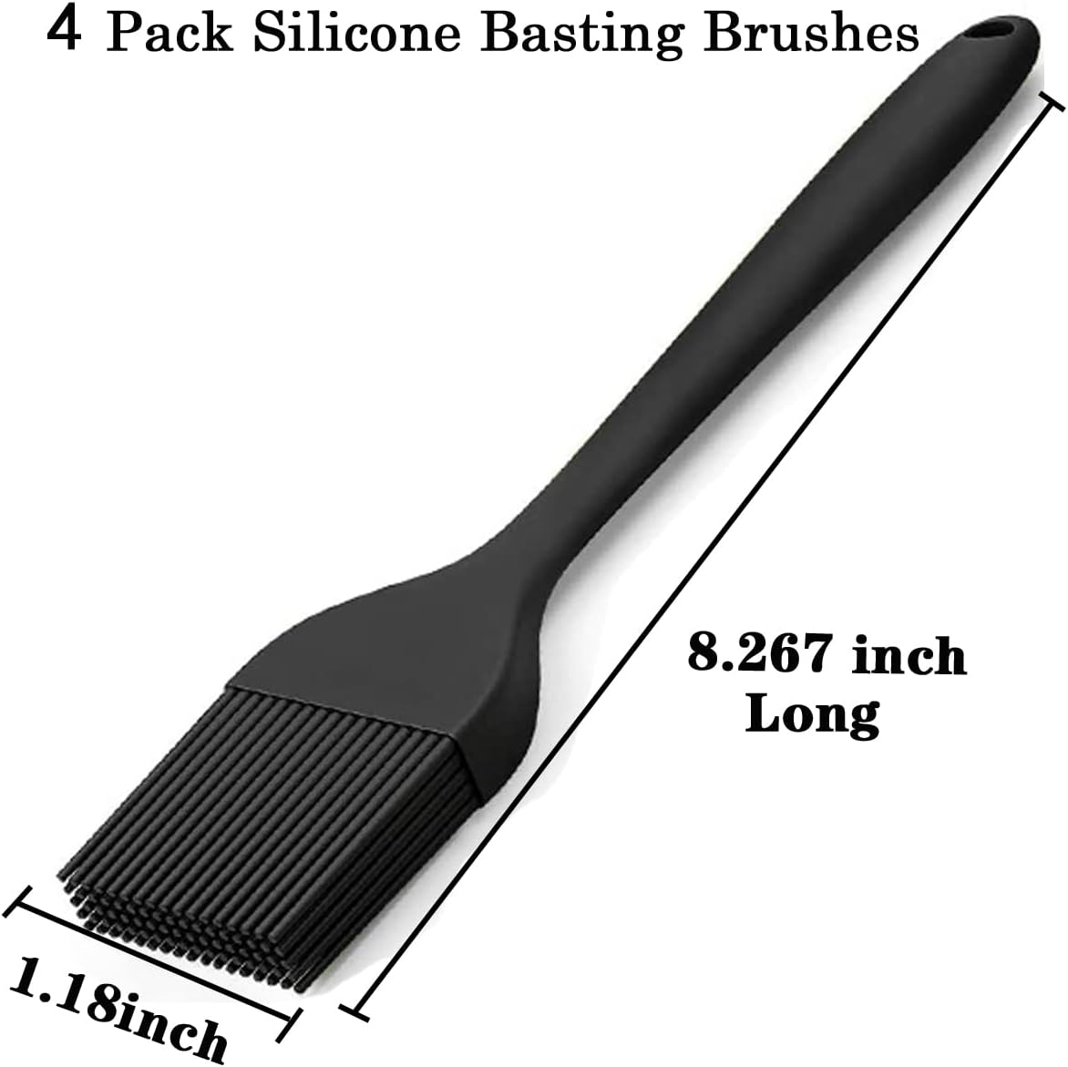 Pastry Brush - Silicone Basting Brush for Cooking, Heat Resistant Food Grade Silicone for BBQ, Grill Baking