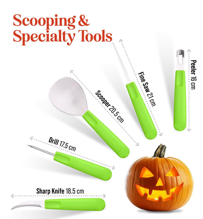 Halloween Pumpkin Carving Kit Case - Complete Pumpkin Carving Set With Saw Pumpkin Carving Knife - Halloween Pumpkin Carving Tools - Multipurpose Pumpkin and Other Fruits Garnishing Knives