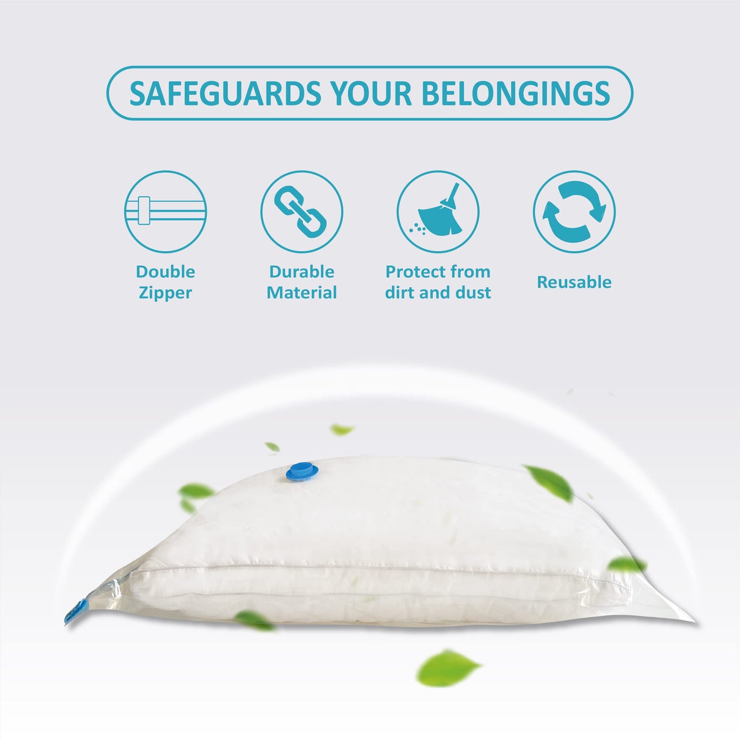 Roomimaster Vacuum Storage Bags, Vacuum Seal Space Saver Bags for Clothing, Travel Lugggage, Carry-on, Blankets, Pillow, Comforters, Bedding, 10 Jumbo