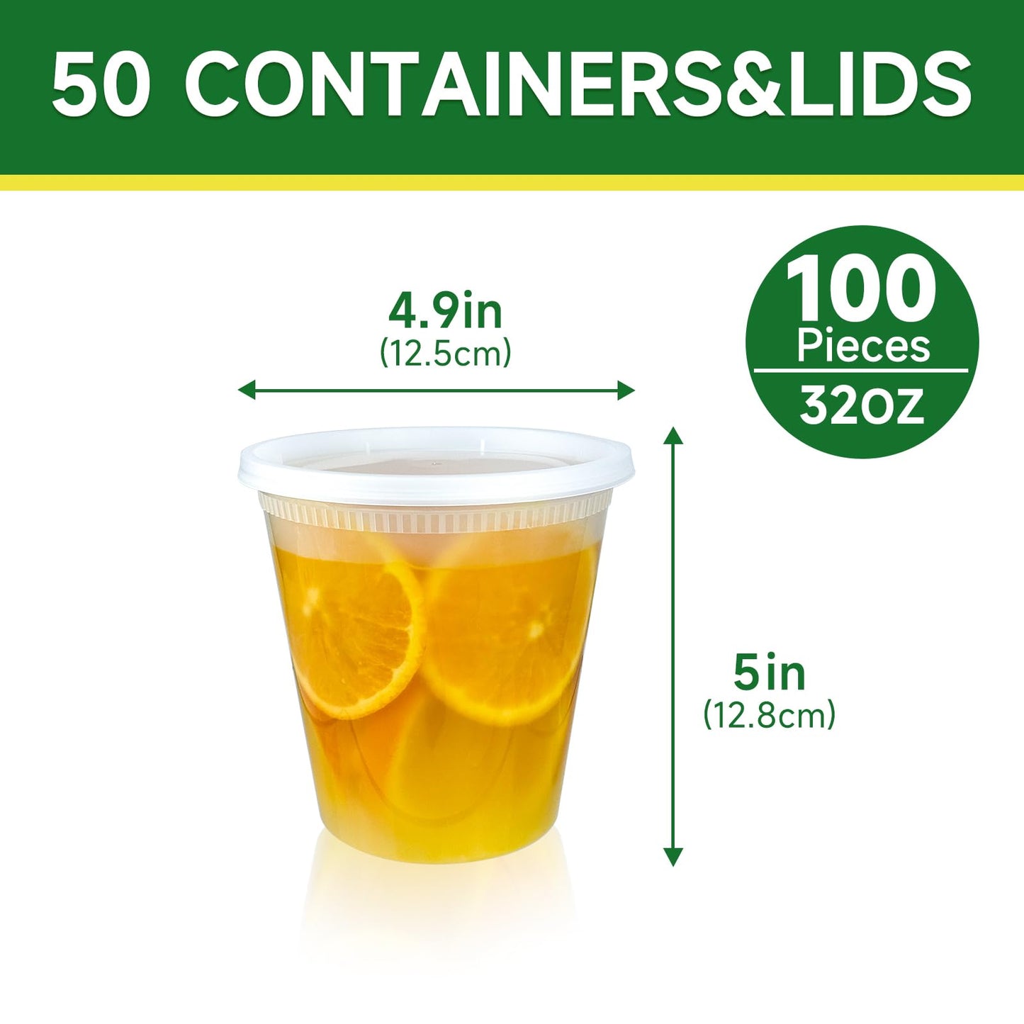 Dealusy 50 Set 32 oz Deli Containers with Lids, Leak-Proof BPA Free Plastic Take Out Bowls, Food Storage Containers for Takeout Meal Prep Storage, Freezer, Microwave & Dishwasher Safe