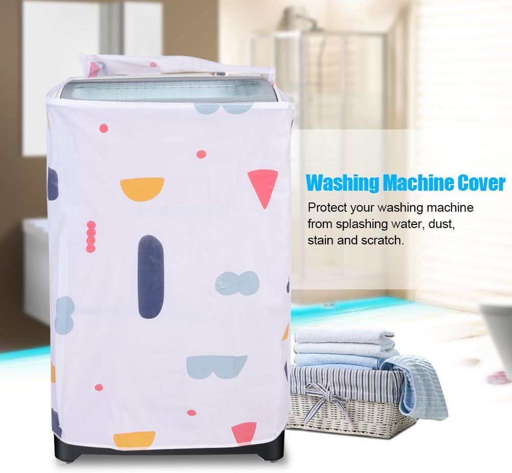 Yctze Waterproof Washing Machine Cover, Zipped Dust Protection for Top Front Load Washer Dryer, Clamshell Design