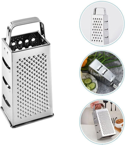 SHERCHPRY Cheese Slicer, Box Grater, Stainless Steel Vegetable Shredder Mandoline Slicer for Kitchen, 6inch Potato