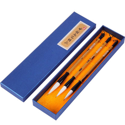 Hbasyp Chinese Traditional Calligraphy Brush/Chinese Calligraphy Watercolor Sumi Drawing Brush Wool/Painting Sumi Set((L + M + S))