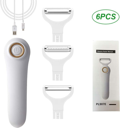 Electric Potato Peeler, Handheld 3-in-1 Pro Set, USB Rechargeable Kitchen Gadgets for Apples, Potatoes, Carrots