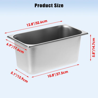 OwnMy 2PCS 5L Ice Buckets for Parties, Stainless Steel Ice Bucket for Freezer, Metal Ice Cubes Bins Storage Container for Freezer, Wine Beer Drink Cooling Buckets for Beverage Cocktails Champagne