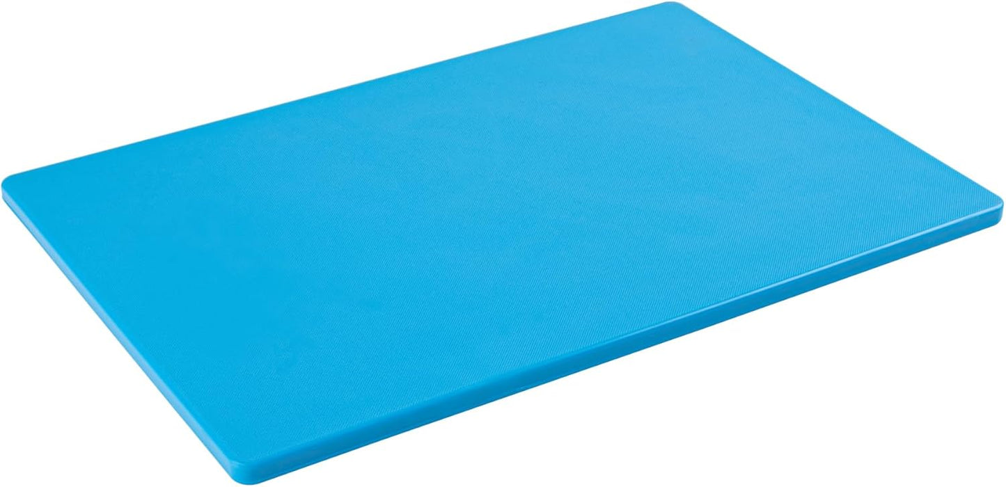 Restaurantware RW Base Cutting Board, 18 x 12 Inch, Color Coded Chopping Board, Blue Plastic, No Scratch, Dishwashable