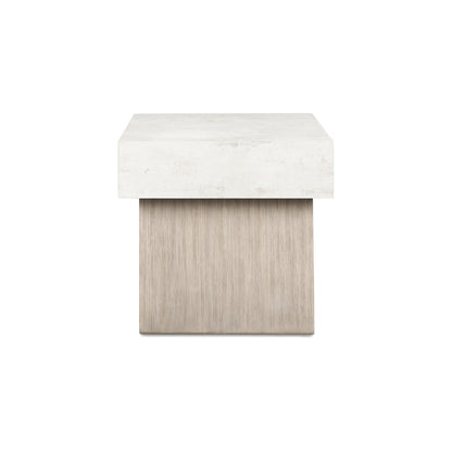Signature Design by Ashley Jorlaina Modern End Table with Heat Resistant, Scratch Resistant and Fade Resistant Surface, Light Gray & Light Brown
