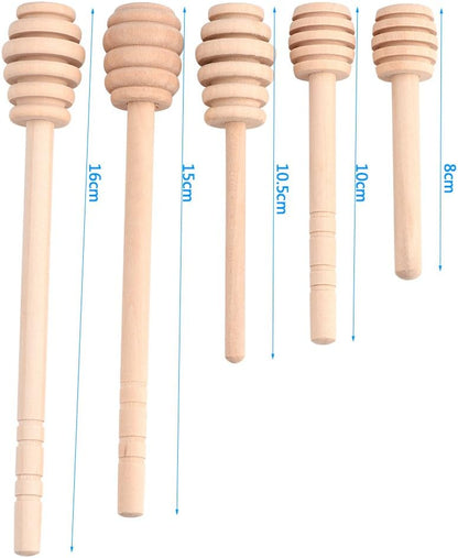 50Pcs/set Mini Honey Dipper, Wooden Muddler Stick, Individually Wrapped, 10.5cm, Wedding Party Favors