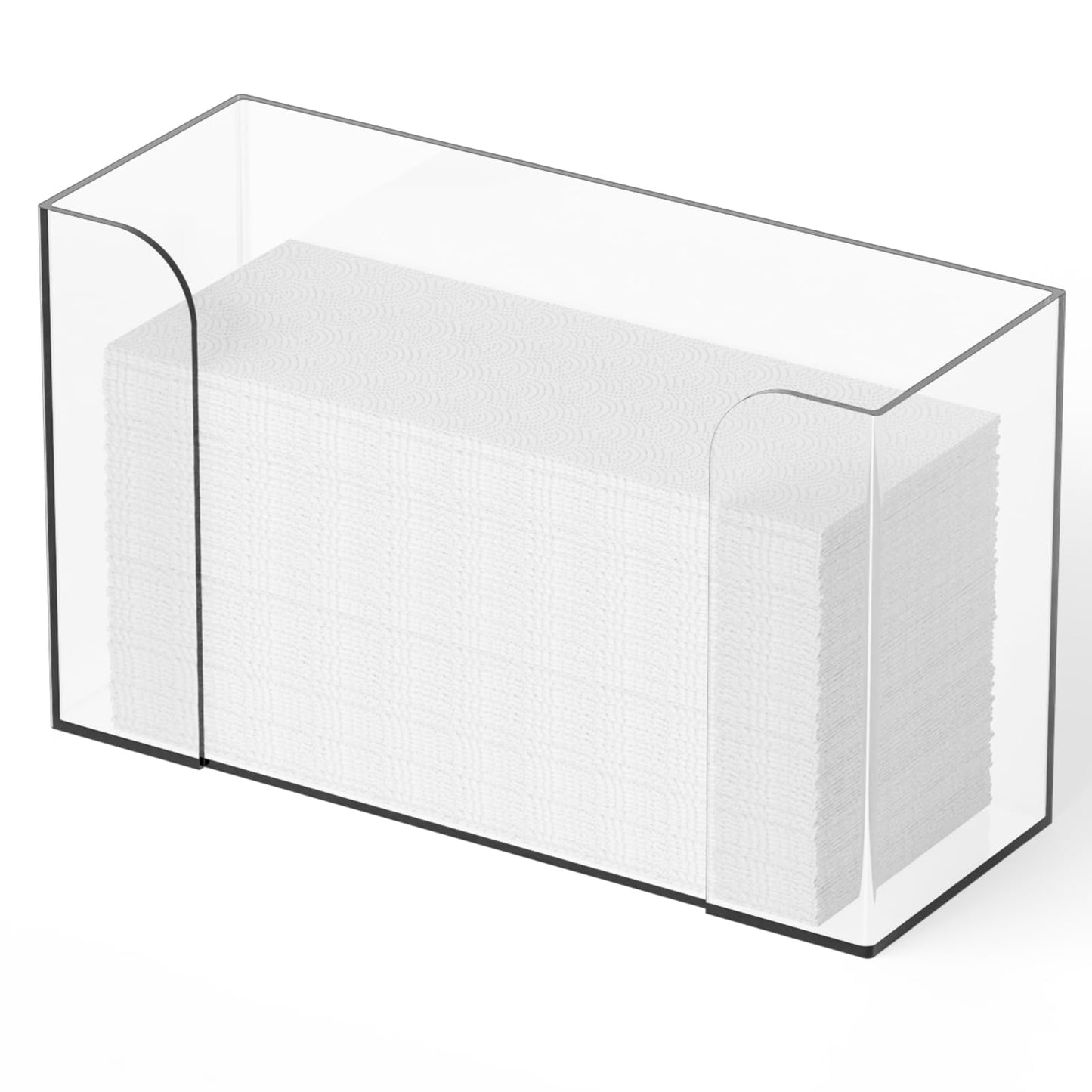 Acrylic Clear Paper Towel Dispenser Countertop,11″ Long Multifold Paper Towel Dispenser and Napkin Dispenser for Bathroom,Suitable for Z-fold,Folded,Trifold,C fold and Tri Fold Paper Towels Holder