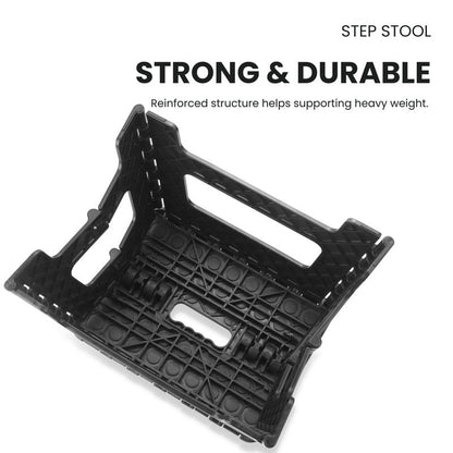 PandaEar 2 Pack Home Folding Step Stool, Lightweight Step Stool with 9 Inch Height for Kids, Sturdy Foot Stool for Kitchen, Bedroom, Bathroom & Bathroom, Black